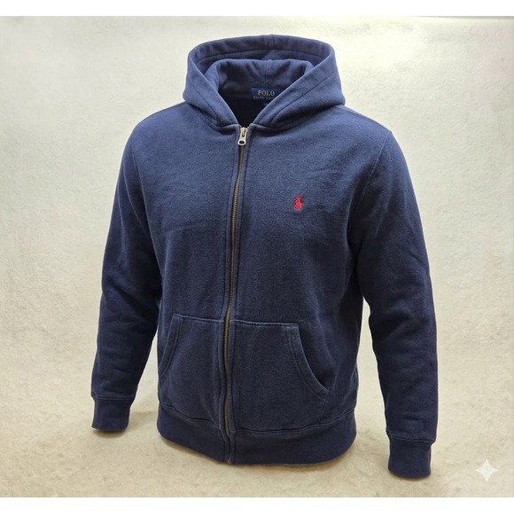 Polo Ralph Lauren Other - Polo Ralph Lauren Boy's Blue Full Zip 2 Pocket Hoodie Jacket. Size 14/16